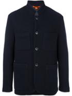 Barena Patch Pocket Coat, Men's, Size: 56, Blue, Cotton/viscose/wool