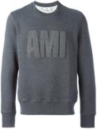 Ami Alexandre Mattiussi Textured Logo Sweatshirt - Grey