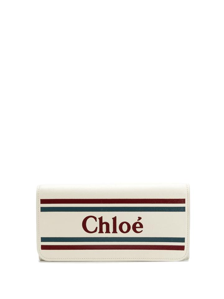 Chloé Long Logo Wallet - White