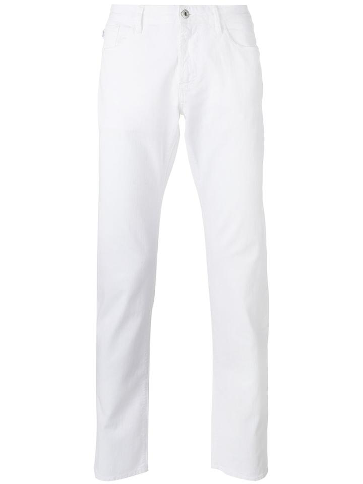 Straight Jeans - Men - Cotton/spandex/elastane - 30, White, Cotton/spandex/elastane, Armani Jeans