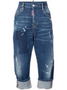 Dsquared2 Distressed Roll Up Denim Jeans - Blue