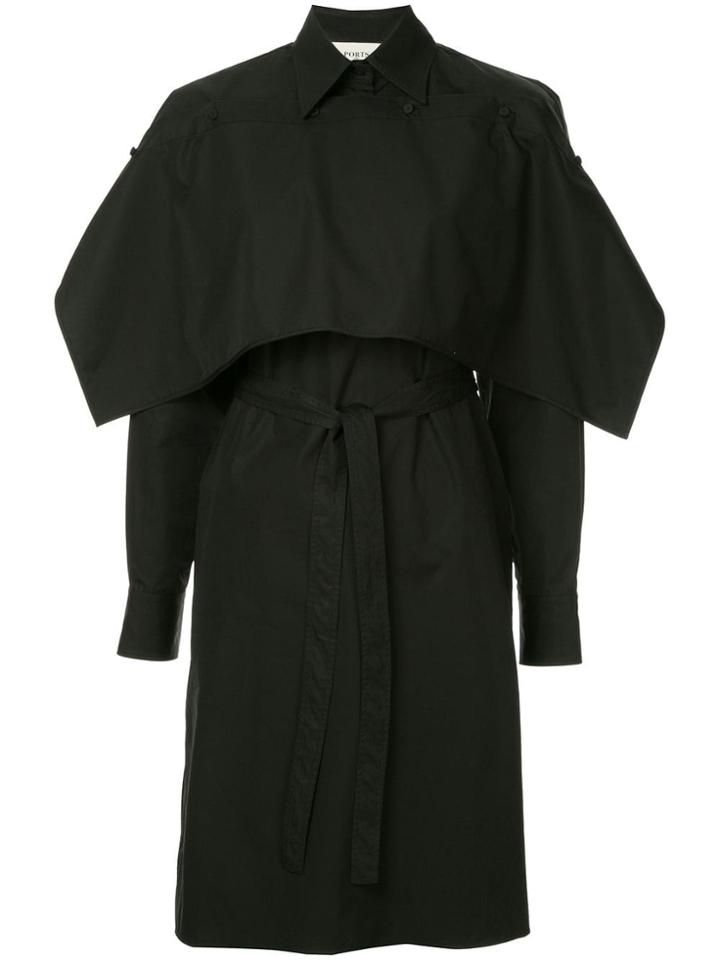 Ports 1961 Tie Waist Shirt Dress - Black