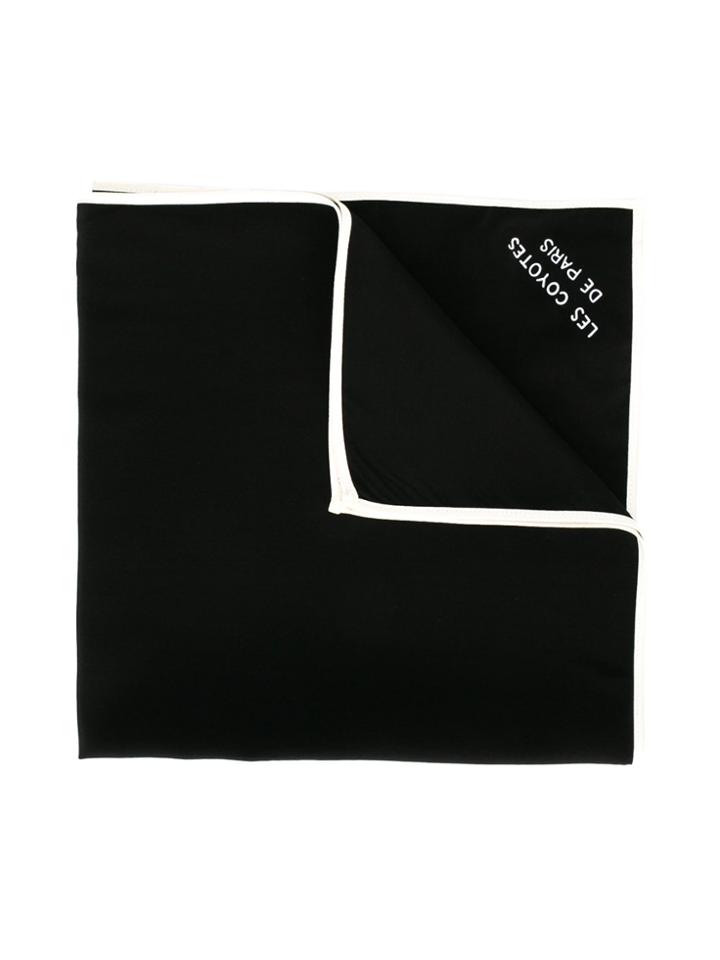 Les Coyotes De Paris Teen Contrast Edge Scarf - Black