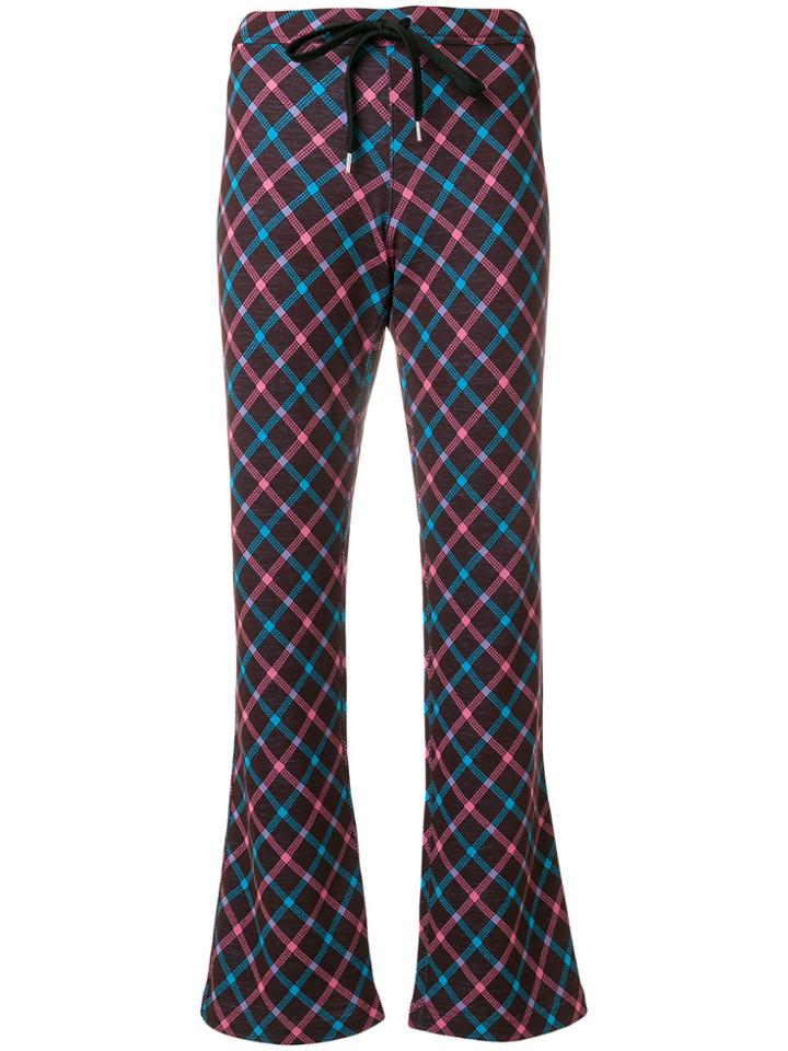 Marni Checked Flared Trousers - Pink & Purple