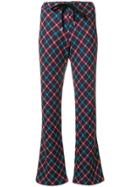 Marni Checked Flared Trousers - Pink & Purple
