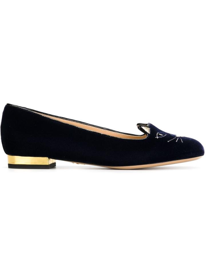 Charlotte Olympia 'kitty' Ballerinas - Blue
