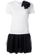 Red Valentino Tulle Hem T-shirt Dress, Women's, Size: S, White, Cotton