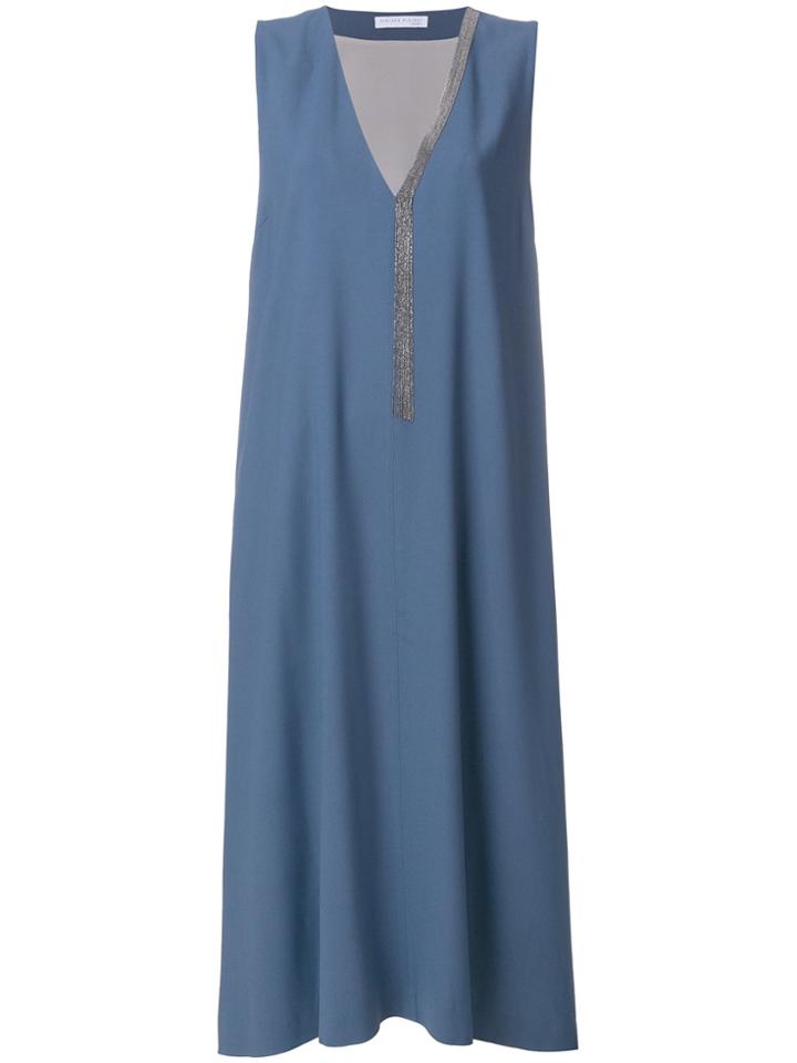 Fabiana Filippi Deep V-neck Shift Dress - Blue