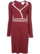 Carolina Herrera V-neck Knitted Dress - Red