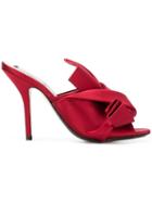 Nº21 Satin Folded Detail Sandals - Red
