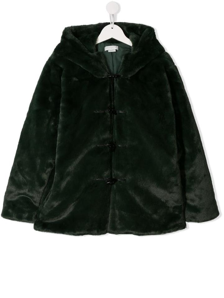 Stella Mccartney Kids Faux Fur Coat - Green