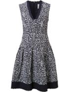 Carolina Herrera - Brush Splatter Print Dress - Women - Cotton/polyester/acetate/viscose - 12, Black, Cotton/polyester/acetate/viscose