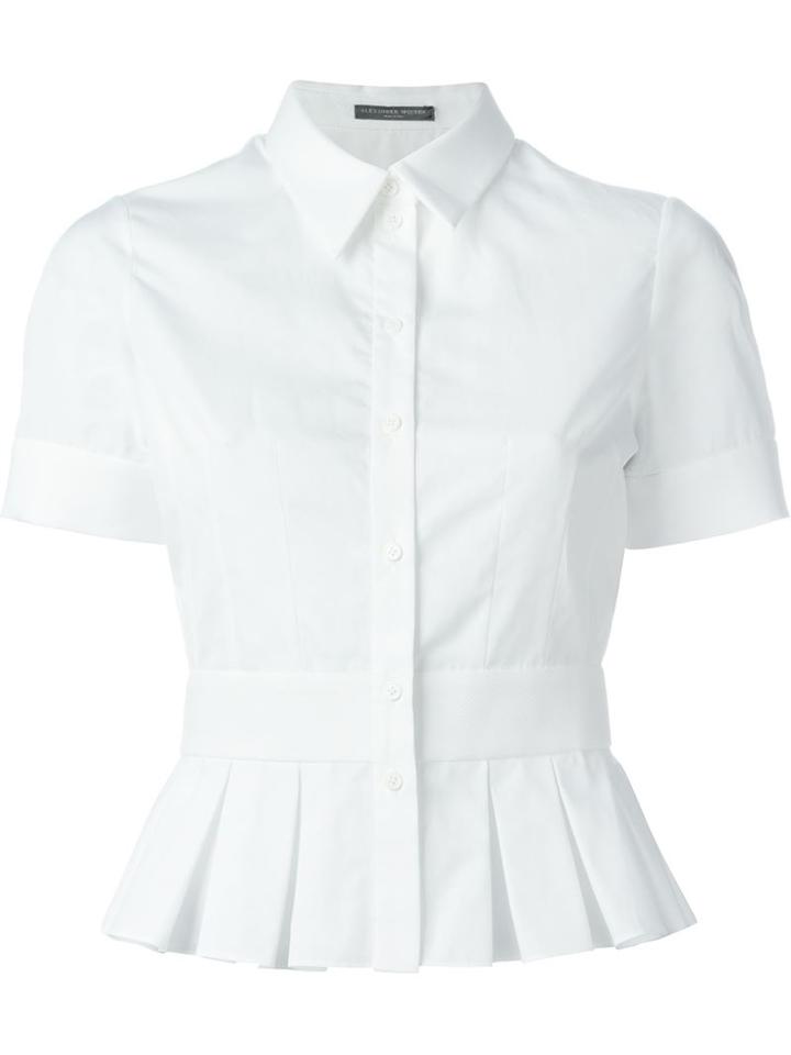 Alexander Mcqueen Pleated Peplum Top