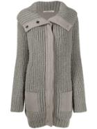 Balenciaga Pre-owned 2000s Flappy Collar Chunky Knit Coat - Neutrals