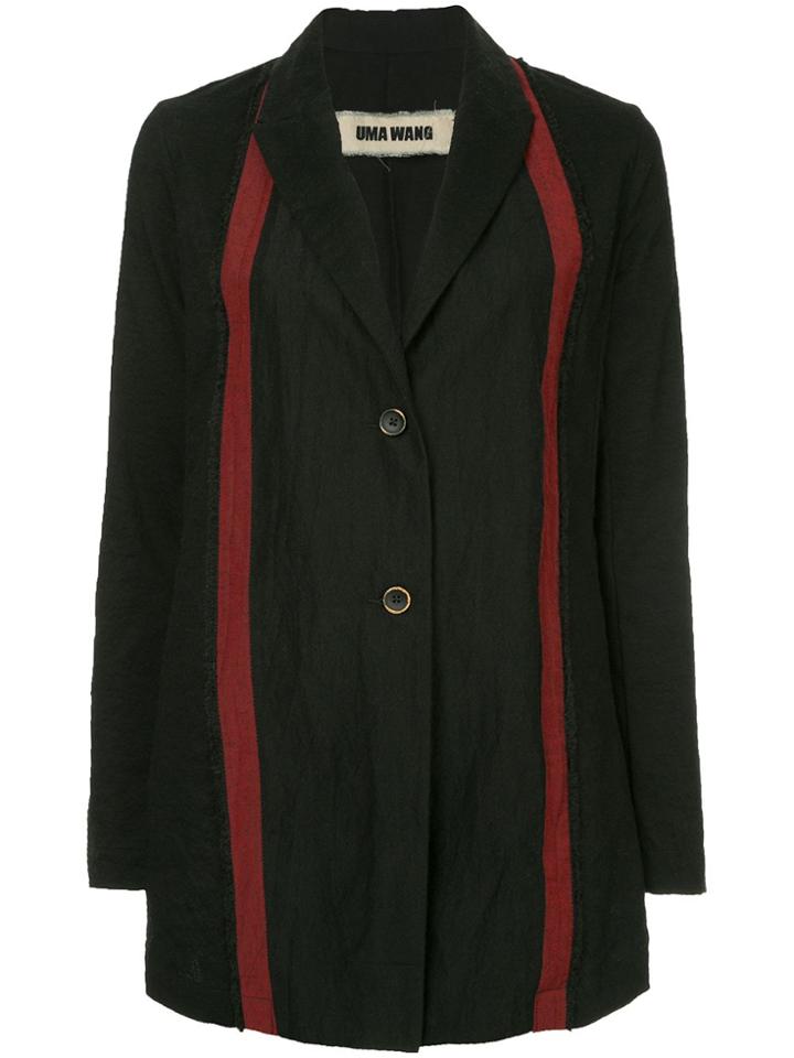Uma Wang Stripe Detail Coat - Blue