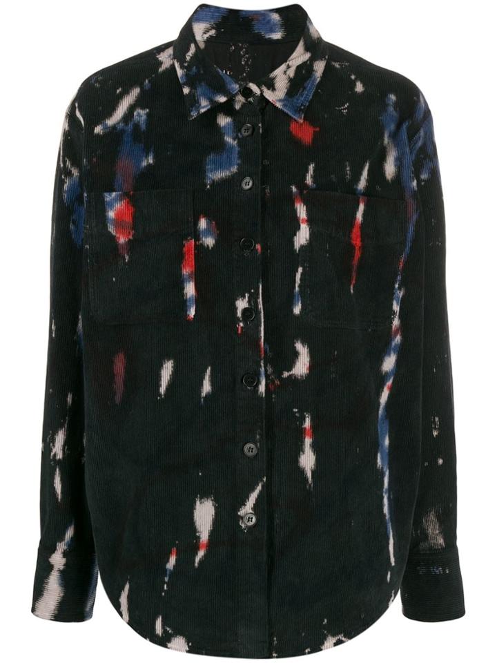 Raquel Allegra Contrast Detail Button-down Shirt - Black