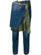 Sacai Skirt Embellished Jeans - Blue