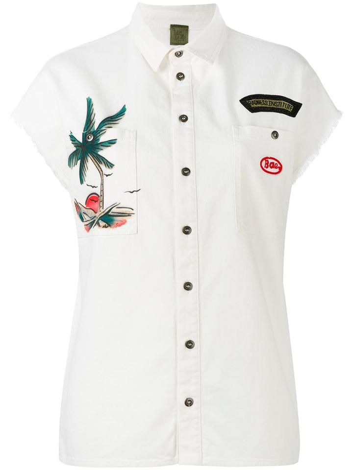 Mr & Mrs Italy - Palm Print Shirt - Women - Cotton/spandex/elastane - 42, White, Cotton/spandex/elastane