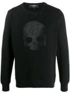 Hydrogen Skull Embellished Sweatshirt - Black