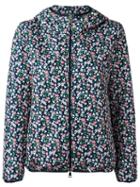 Moncler Floral Print Jacket, Women's, Size: 1, Blue, Polyamide/polyester