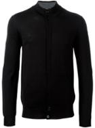 Paolo Pecora Concealed Fastening Cardigan, Men's, Size: Xl, Black, Wool/polyester/polyurethane