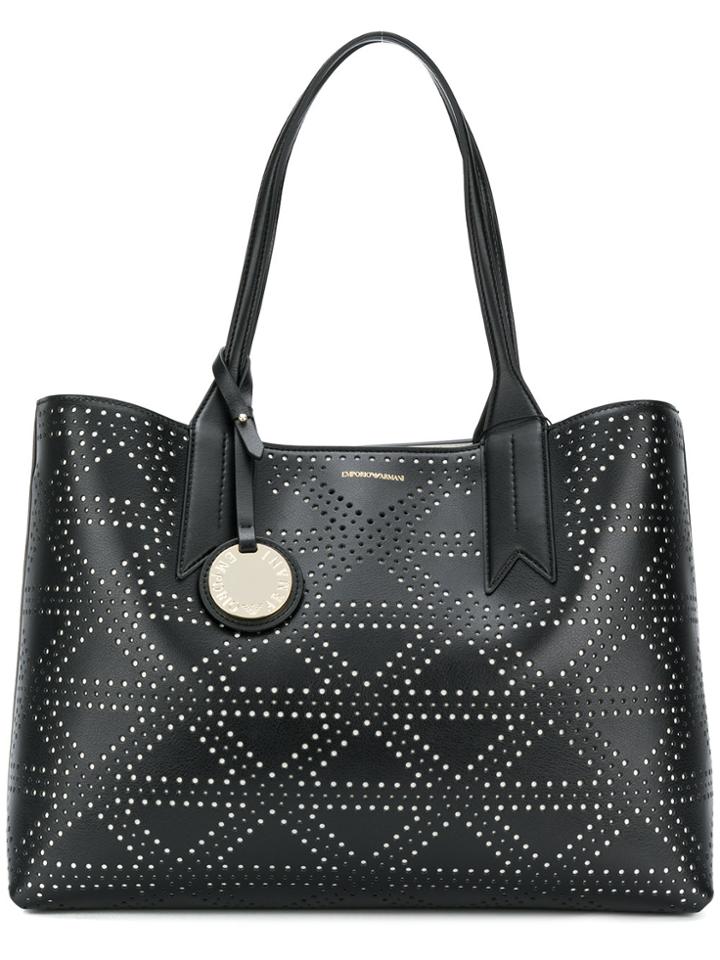 Emporio Armani Embossed Tote Bag - Black