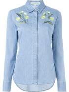 Stella Mccartney Embroidered Denim Shirt, Women's, Size: 40, Blue, Cotton/spandex/elastane/polyester