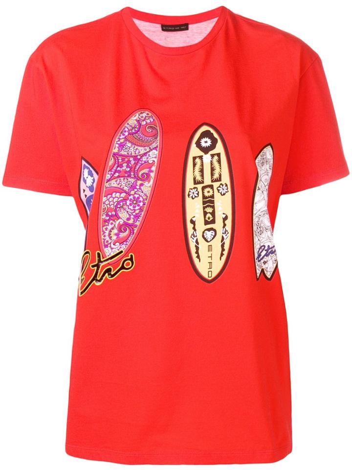 Etro Surfboard Print T-shirt - Orange