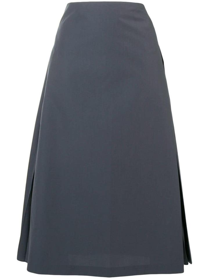 Fabiana Filippi Side Pleats A-line Skirt - Grey