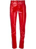 Wandering Varnished Slim Trousers - Red