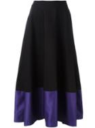 Jil Sander Navy Colour Block Hem A-line Skirt