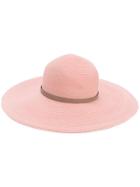 Inverni Wide Brim Sun Hat - Pink & Purple