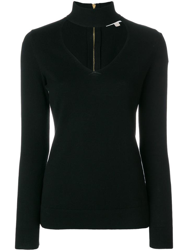 Michael Michael Kors Cut-out Neck Sweater - Black