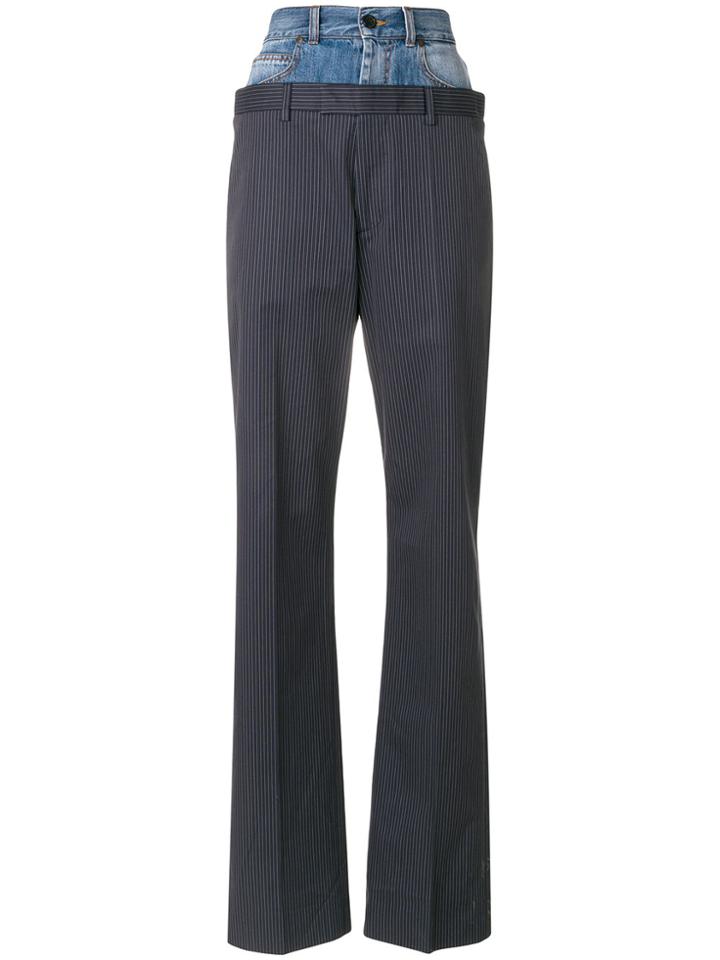 Maison Margiela Hybrid Jean Pocket Pinstripe Trousers - Blue