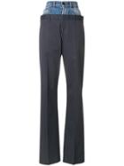 Maison Margiela Hybrid Jean Pocket Pinstripe Trousers - Blue