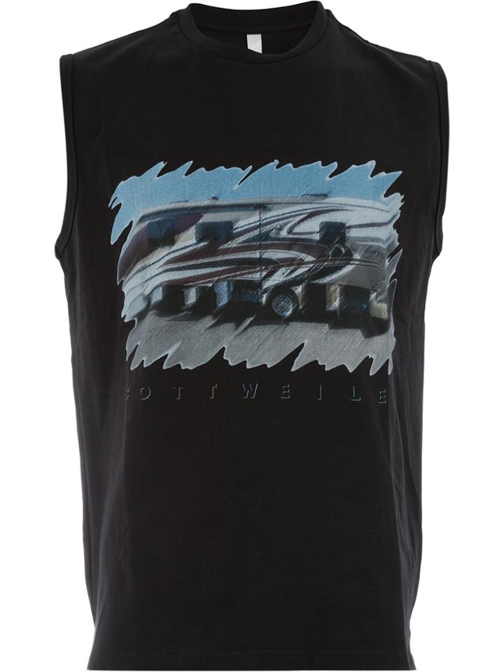 Cottweiler Print Tank Top - Black