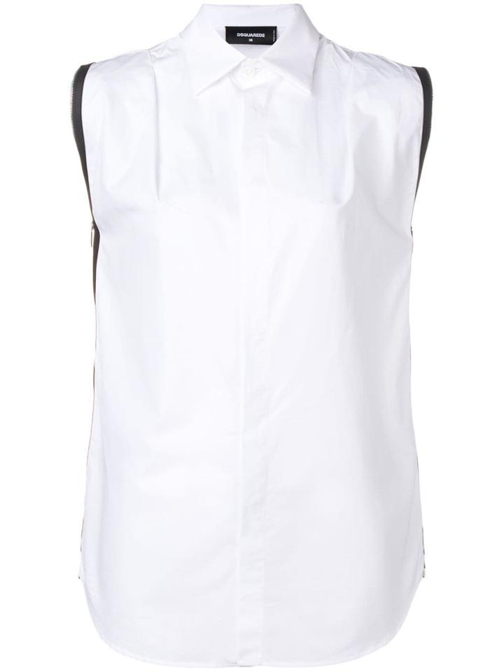 Dsquared2 Zip Trim Sleeveless Shirt - White