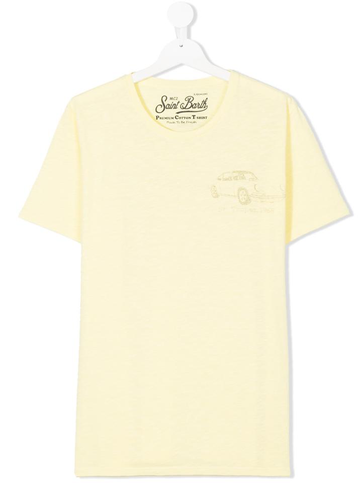 Mc2 Saint Barth Kids Teen Car Print T-shirt - Yellow & Orange