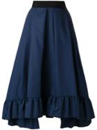 Vivetta A-line Ruffled Skirt, Women's, Size: 42, Blue, Cotton/acetate/cupro