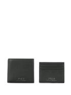 Polo Ralph Lauren Pebbled Wallet And Card Set - Black