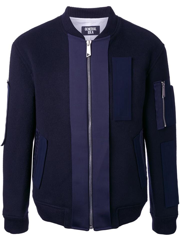 General Idea - Classic Bomber Jacket - Men - Nylon/wool - M, Blue, Nylon/wool