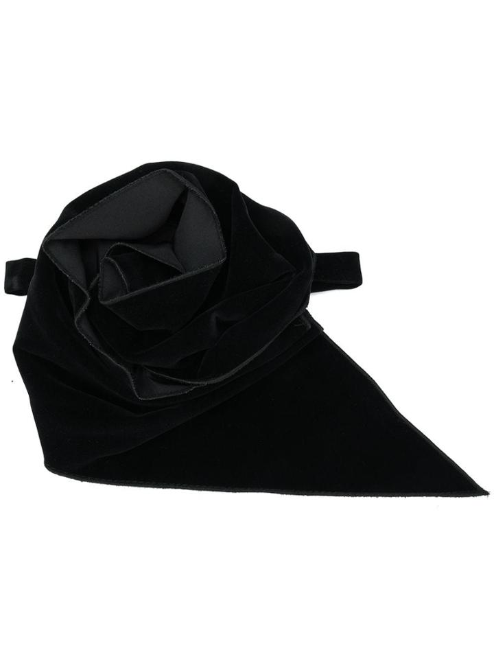 Marc Jacobs Small Rosette Neck Piece Flocked Denim - Black