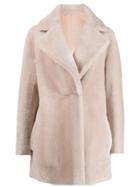 Blancha Faux Fur Single-breasted Coat - Pink