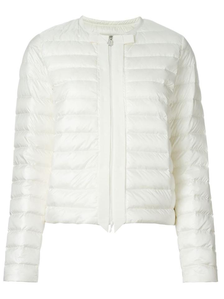 Moncler Ribbon Trim Padded Jacket, Women's, Size: 3, White, Polyamide/feather Down