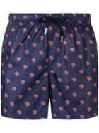 Fefè Coral Print Swim Shorts - Blue