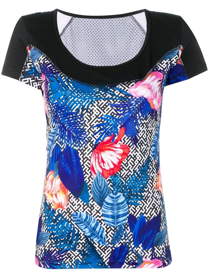 Ea7 Emporio Armani Graphic Floral Print T-shirt - Black