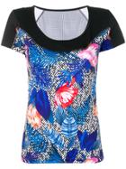 Ea7 Emporio Armani Graphic Floral Print T-shirt - Black