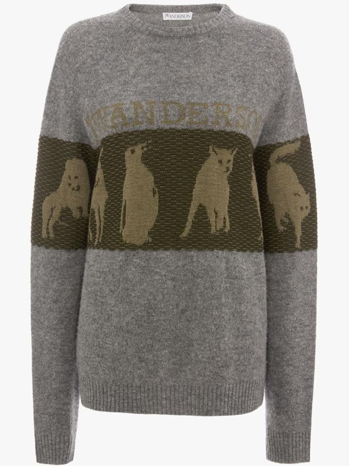 Jw Anderson Animal Jacquard Jumper - Brown
