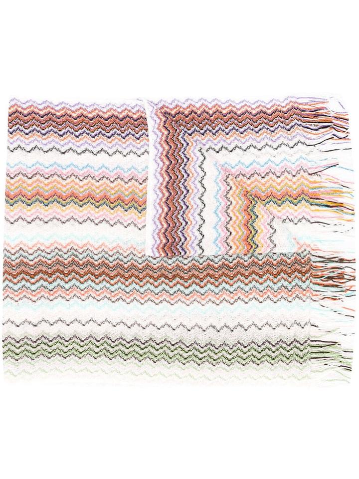 Missoni Zig-zag Stripe Scarf - White