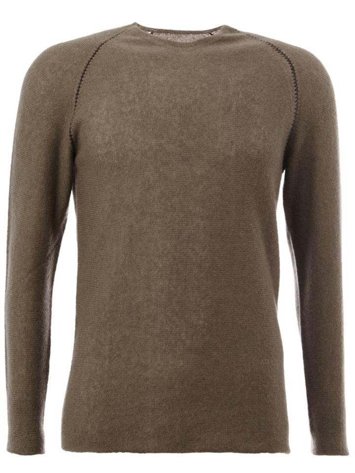 Label Under Construction Crew Neck Jumper, Men's, Size: 48, Grey, Silk/cashmere